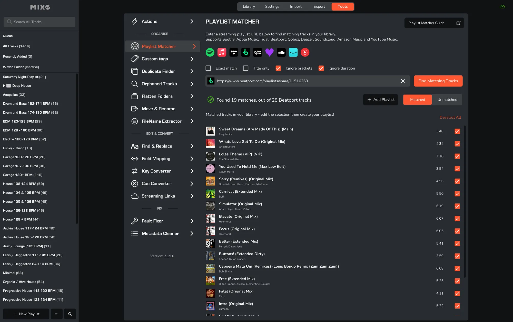 beatport - matched