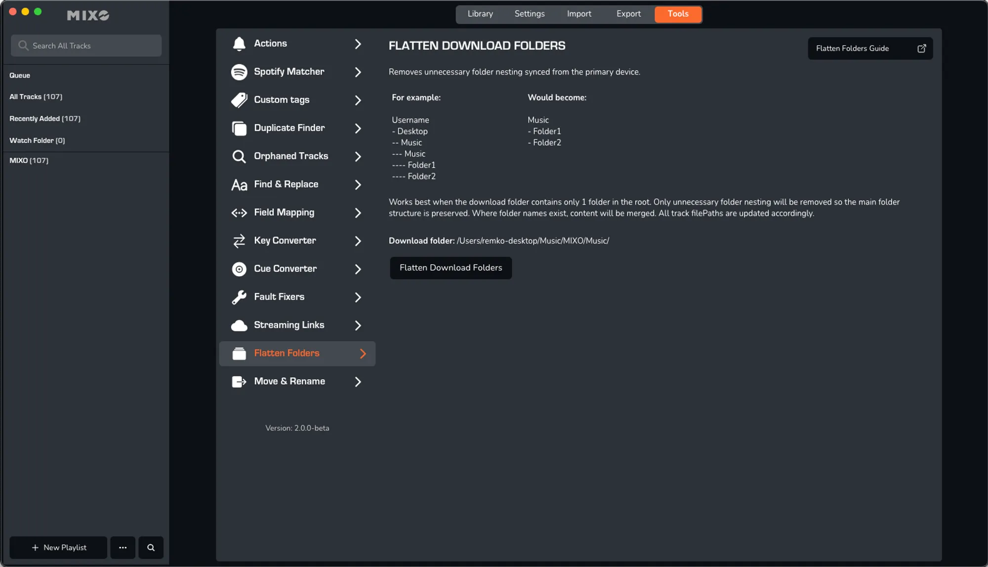 flatten download folders