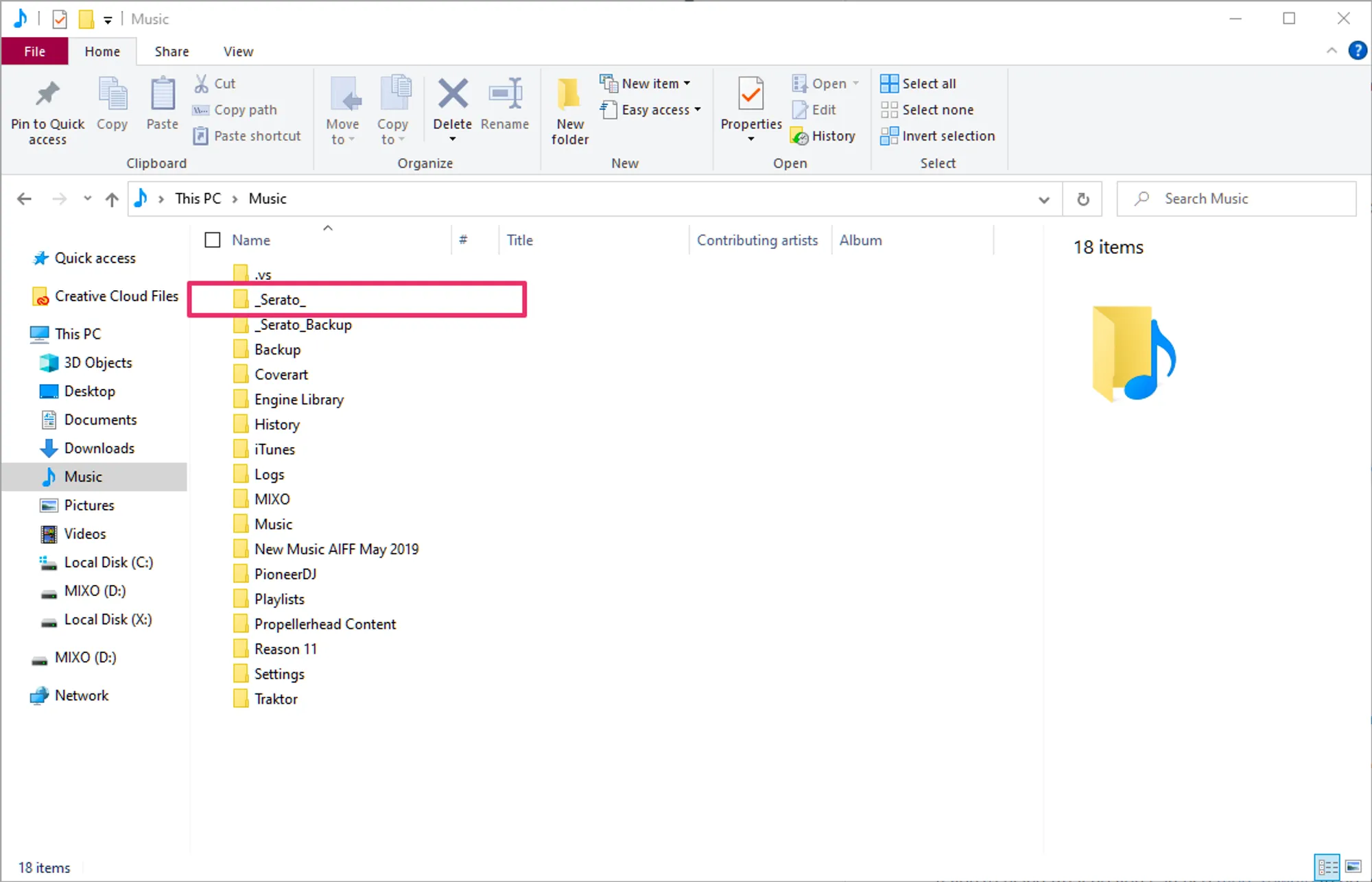 Windows explorer screenshot