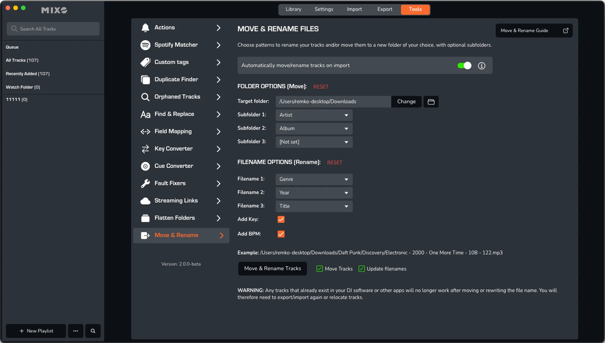 move and rename files