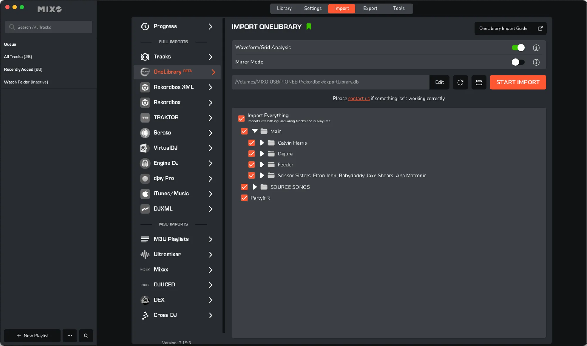 OneLibrary to MIXO