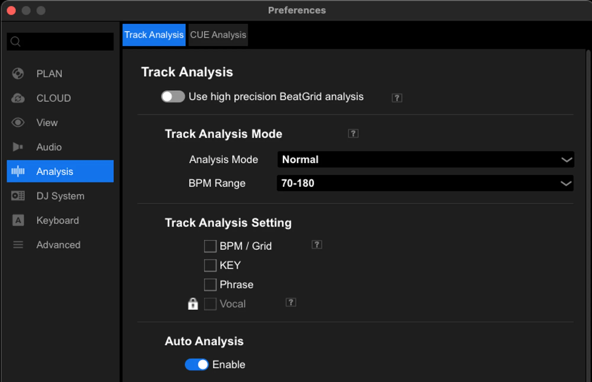 Rekordbox preferences